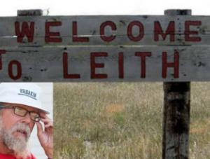 Leith, North Dakota sign and Craig Cobb